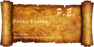 Petky Etelka névjegykártya