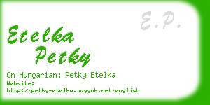 etelka petky business card